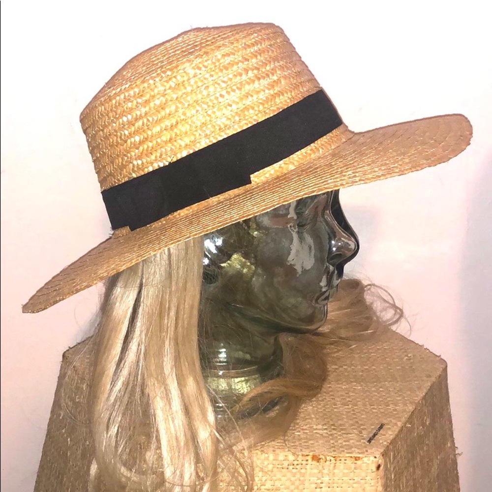 Rare, Timeless Vintage prairie/Victorian style straw boater hat